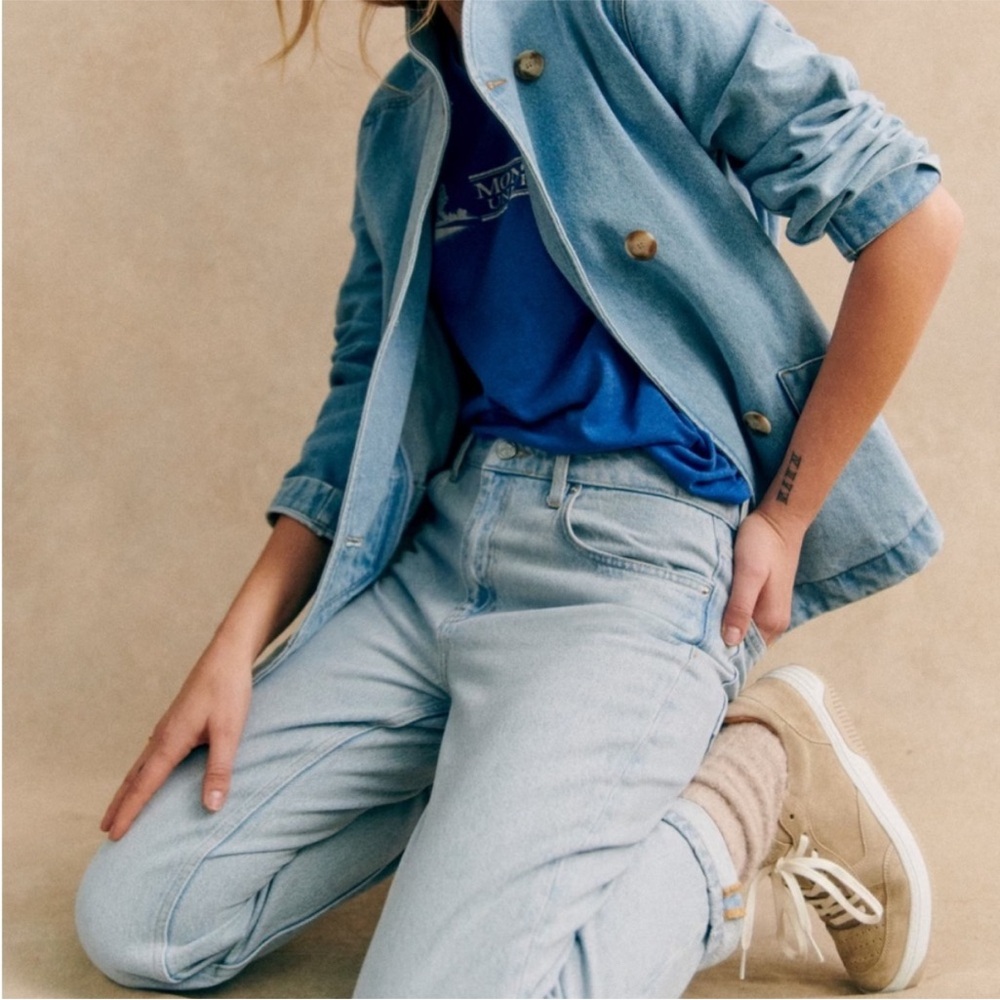 SÉZANE Kalvin Denim Coat in Bleach sz 40 / US 8  SOLD OUT IN STORE - Picture 3 of 14